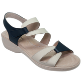 Bay Women’s Comfort Sandals – Navy & Beige Leather